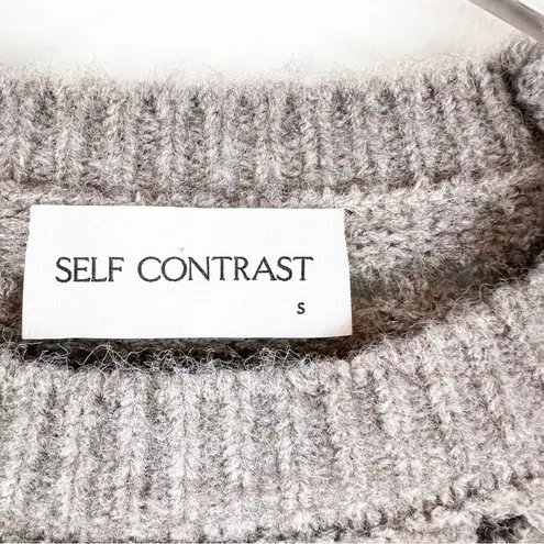 Self Contrast Emersyn Cropped Sweater S Grey Gray