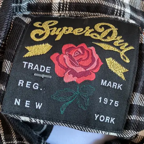 Superdry Maya Supersize Shirt Black White Check