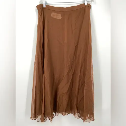 Vintage TJ Nites for Rickie Freeman, Jacket, Scarf, Skirt, metallic, SZ 16 Brown