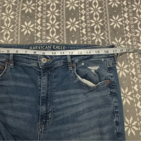 American Eagle  Stretch Super High Rise Flare Ripped 2762 Size 14