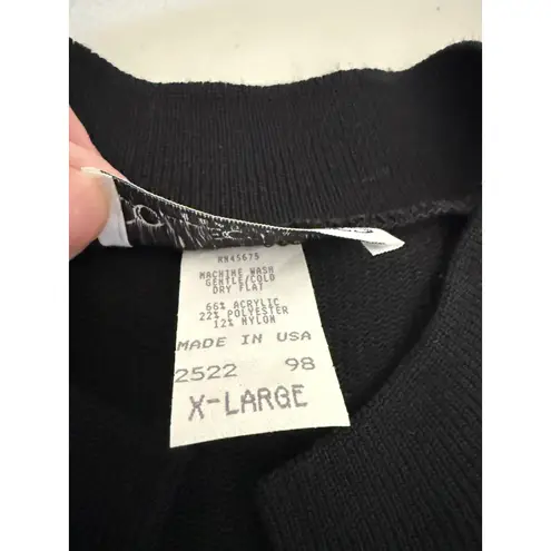 Vintage 90s Women's Black Gold Button Short Sleeved Sweater Dress XL Retroglam