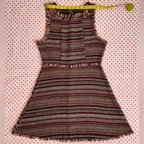 She & Sky retro brown tweed twill boho bohemian dress juniors size medium