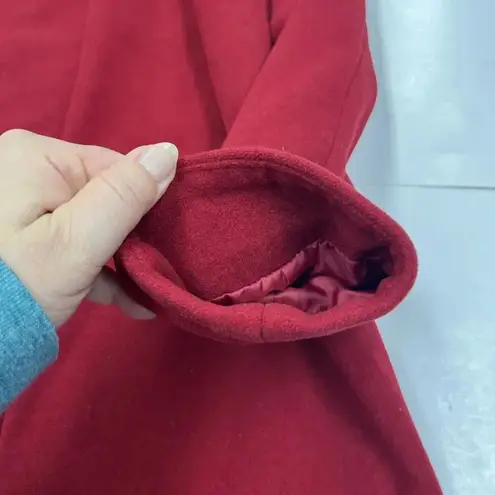 appleseed's Petites Women’s Red Wool Pea Coat Size 16P Holiday Christmas