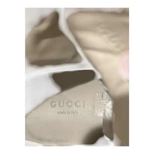 Gucci Brooklyn High Top GG Sneakers EU 37.5 US 7.5 White Grey Cap Toe Canvas