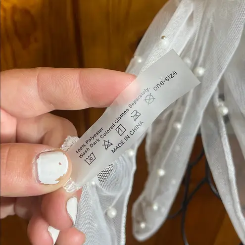 White Sheer Beaded Wrap swim suit cover wedding accessories summer bachelorette - Image 3