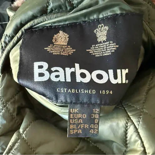 Barbour NWT Hornbeam Liner, Olive/Dark Brown | Size US 8 / UK 12