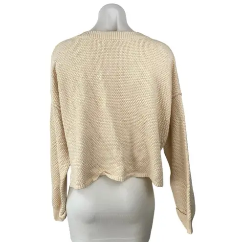 Sincerely Jules Women's Beige Knit Button V-neck Long Sleeve Sweater Top Size S