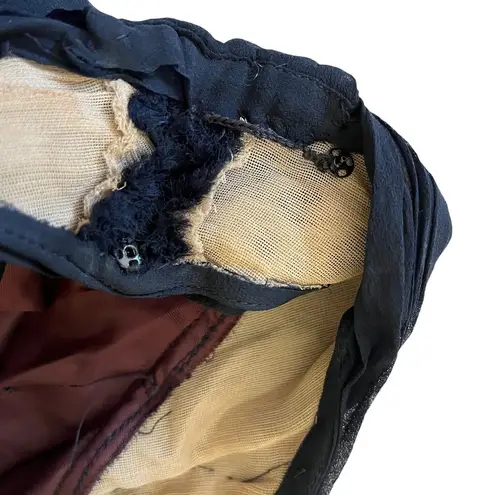 Frank Starr Vintage Original Silk Chiffon Draped Navy Blue Midi Party Dress