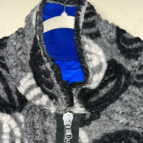 Vintage Unbranded Women’s Grey Black White Long Sleeve Lined Coat L/XL Gray Size L