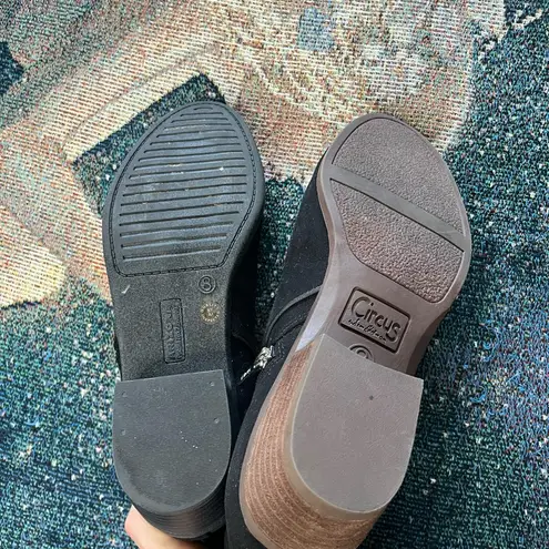 Circus by Sam Edelman Black Ankle Boots with Chunky Heel SZ 8 Zip Closure Casual