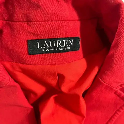 Lauren Ralph Lauren Black Label Blazer Jacket Womens Orange Cotton Blend Career Size M