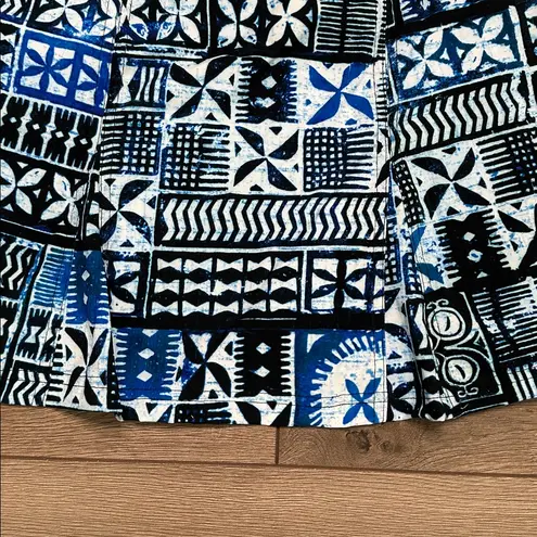 RipSkirt Hawaii Pacific Tapa Blue Floral Wrap Cover Up Swim Skirt Size Large