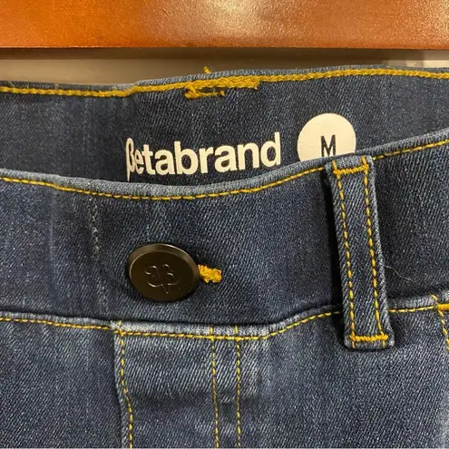 Betabrand Yoga Denim Bootcut 4 Pocket Pull On Jeans in Dark Wash