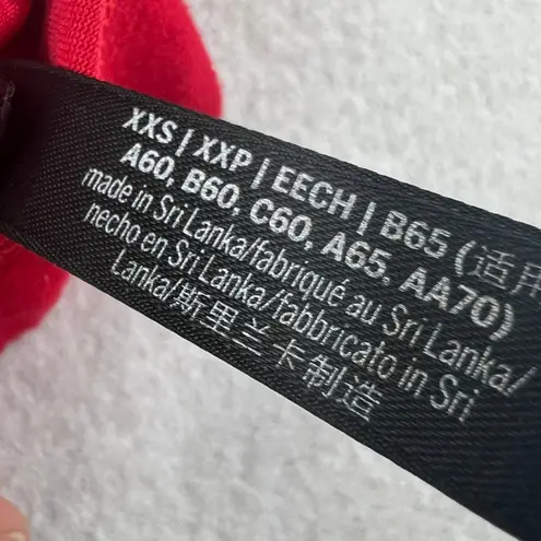 PINK Victoria's Secret Racerback Strappy Sports Bra XXS Logo Spellout Activewear Red