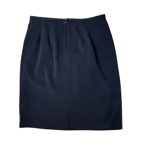 Norton Mcnaughton Classic Navy Blue Lined Washable Straight Skirt 14 Academia