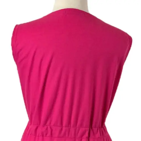 Zanzea Tee Dress Tie Waist Sleeveless Sporty Casual Hot Pink Women’s Size 16
