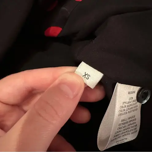 RE/DONE 100% Silk Red & Black Polka Dot Tailored Long Sleeve Button Front Top XS