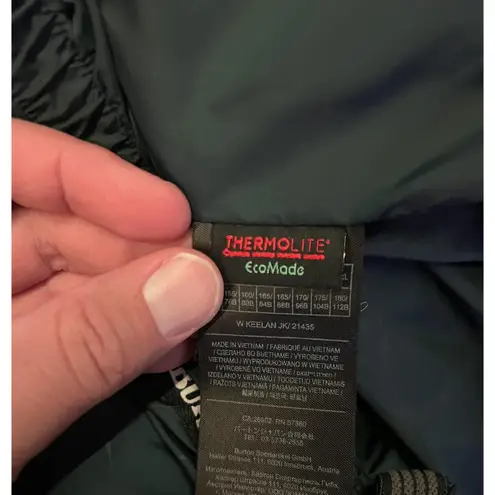 Burton Jacket Womens Small Blue Floral Living Lining Thermolite Hooded Snowboard