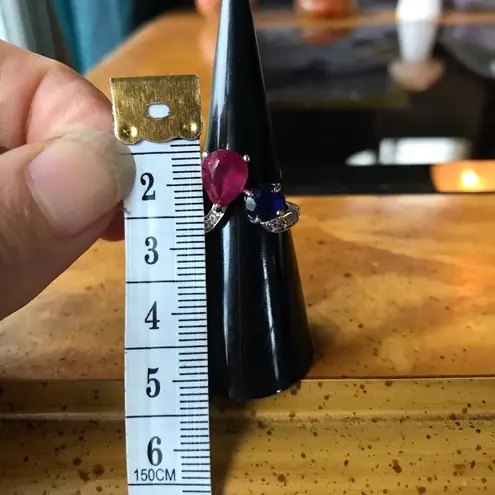 Natural Ruby Masoala Sapphire Sterling Silver Ring Blue Size 6