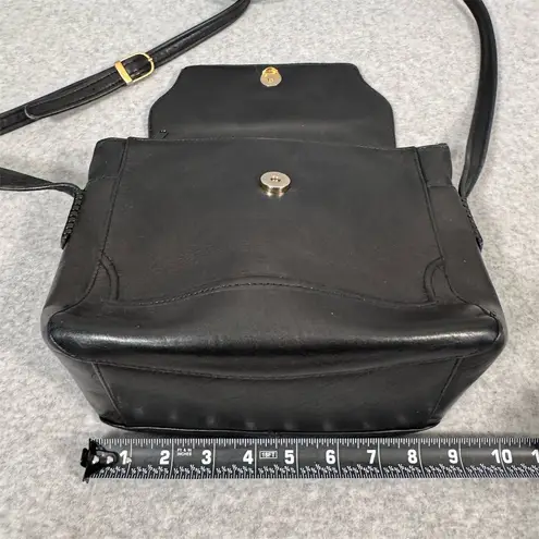 Vintage Tignanello Women's Black Leather Crossbody Shoulder Bag Adjustable Strap