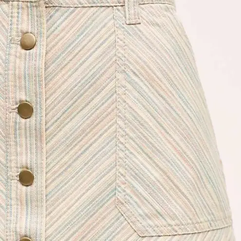 Pilcro and the Letterpress Anthropologie Chino Striped Mini Skirt.