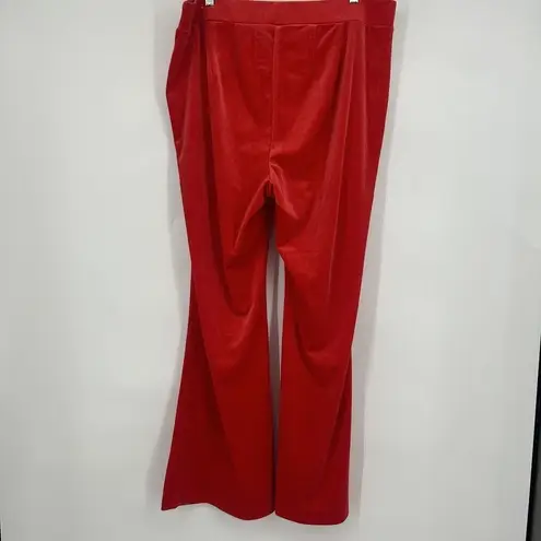 Lane Bryant  Red Velvet Pull On Pants Flare Leg High Rise Stretch Size 18