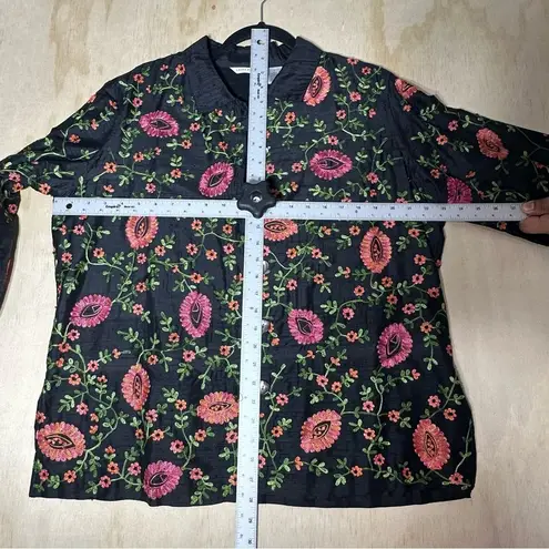 Laura Ashley Black and Pink Floral Blazer