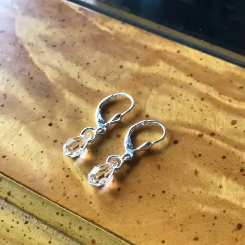 Swavorski Genuine Swarovski Crystal Sterling Silver Dangle Earrings