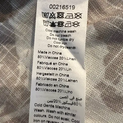 New Arna York Collection Riviera Frill Wonder Palm Shirt Size 20 Linen Blend Tan