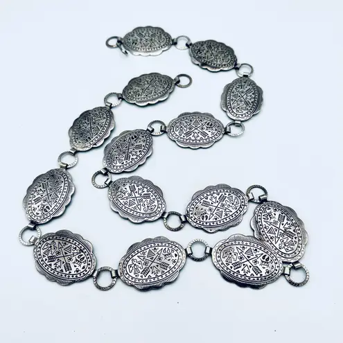S.W. Concho Style Silver Link Belt Western Vibes