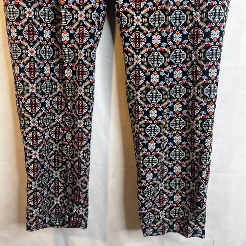J Jill Busy Maximalist Print Pull On Boho Harem Casual Pant Size Medium Blue