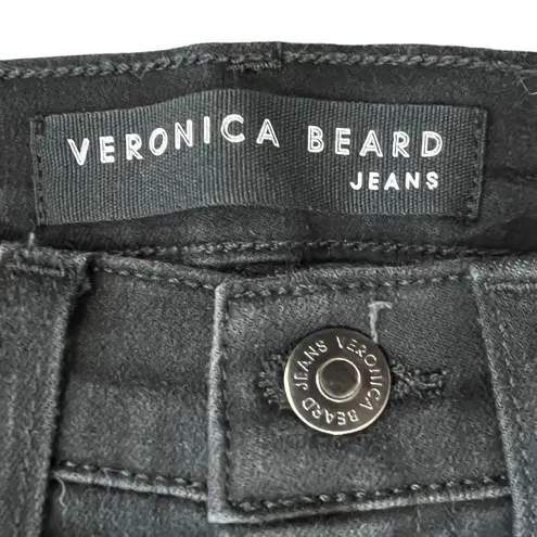 Veronica Beard Black Raven High Rise Button Fly Skinny Jeans Size 26 Denim
