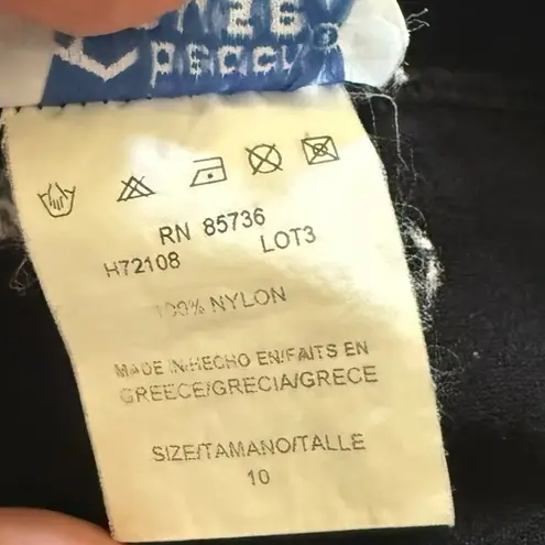 Beach House Vintage 80s Blue Black Cargo High Rise Swim Beach Pool Mini Shorts Size 10