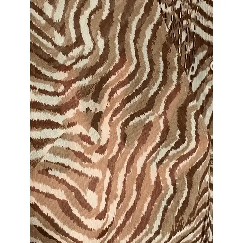 Multiples Women's Brown Animal Print Pullover Tunic Blouse Top Plus Size 1X