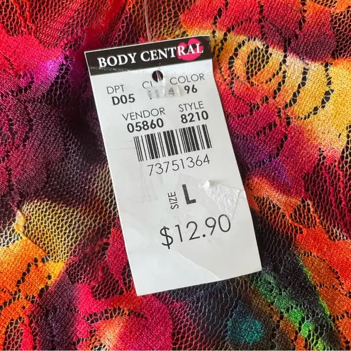 Body Central Colorful Floral Lace Mini Skirt - L