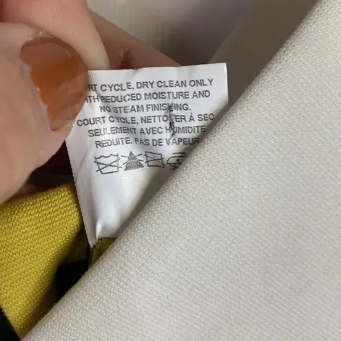 Lida Baday Chartreuse Black Color block Ponte Knit Bodycon Dress W