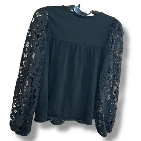 INC International Concepts Black Lace Blouse Women's Size XL