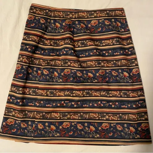 Vintage Breeches Women’s Floral & Striped Fitted Pencil Wrap Skirt