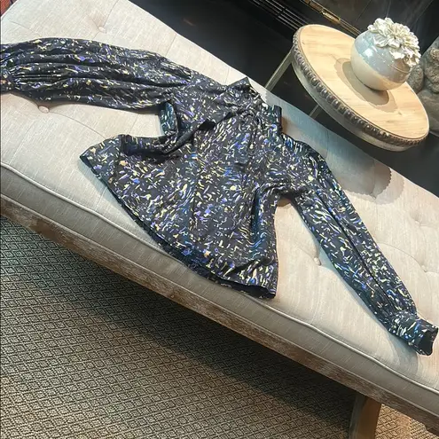 Hunter Bell New York Pleated Mock-neck Blouse Size Small