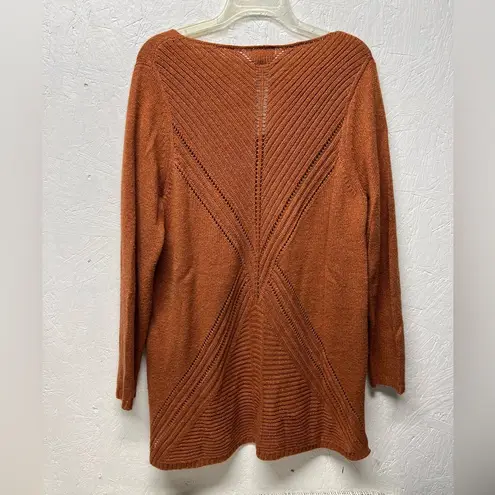 Merona  rust orange brown knit V neck pullover sweater top sz XXL