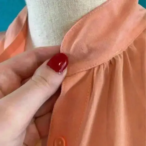 Charlotte Russe ⭐️ Sheer  button up coral blouse in size small