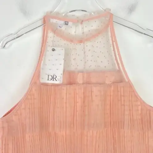 Daniel Rainn NWT DR2 Pleated Polka Dot Tiered Sleeveless Top Size Large L NEW