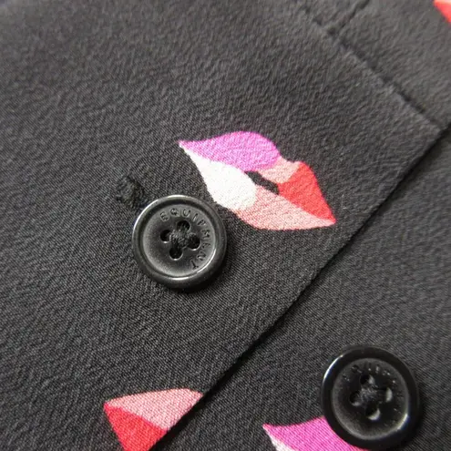 Equipment NWT Signature Slim in True Black Lip Kiss Silk Button Down Shirt XS