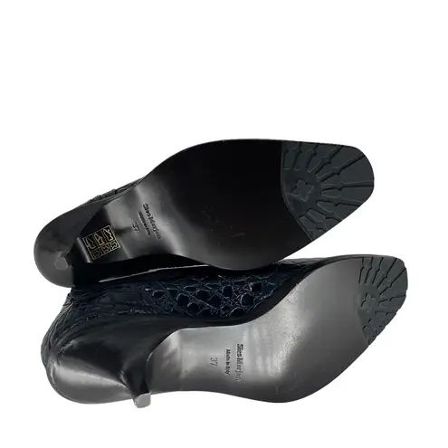 Sies Marjan Kora Embossed Croc Bootie in Navy