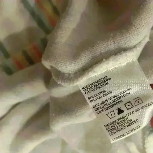 Southern Spirit Striped Beach Vacation Comfy Hoodie Poncho Sweatshirt Size S White