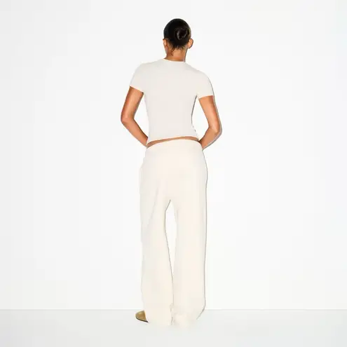 SKIMS Cotton Fleece Classic Straight Leg Pants Size Large NWT in Oatmeal Heather