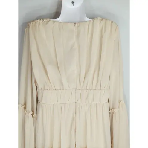 Miss Ord Bell Sleeves Mini Dress Cream Womens Est. MED NWT Coquette Babydoll
