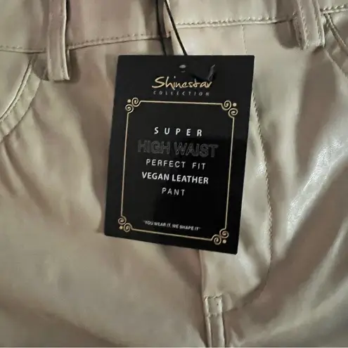 Shinestar  Women's Super high Waisted Vegan Leather Style Perfect Fit Pants  Sz S
