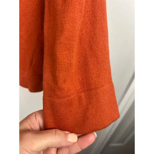 Kate Hill Women's Cardigan Orange Tan Button Front Size M Cashmere blends