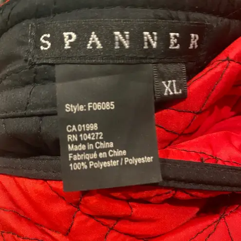 Spanner Womens REVERSIABLE BLACK/RED Quilted Jacket Red Size XL